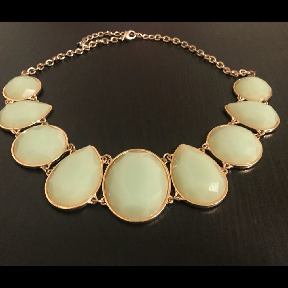 Gold and Aqua Statement Necklace
